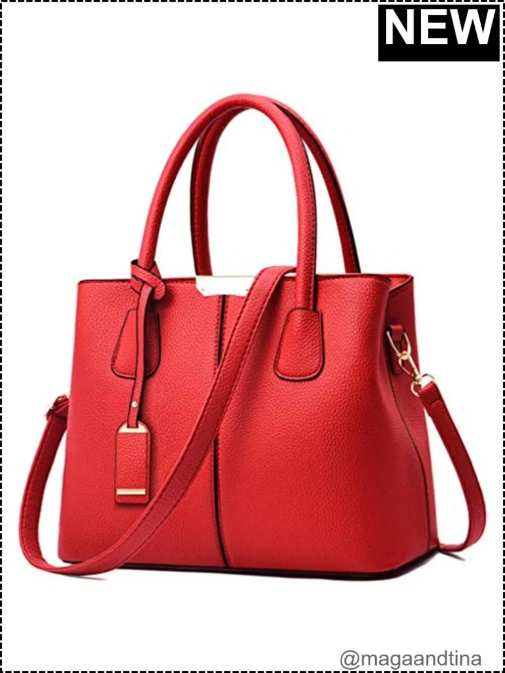 Women's Satchel Tote PU Leather Crossbody Bag with Gold-Tone Hardware